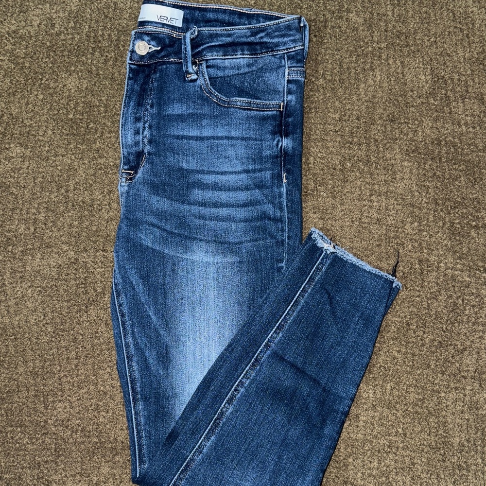 VERVET BY FLYING MONKEY Dark Blue Skinny Jeans